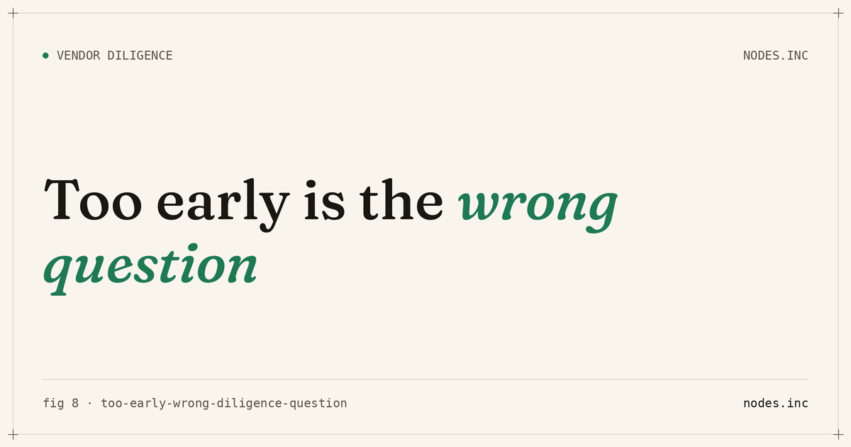 Too early is the wrong diligence question for an AI vendor