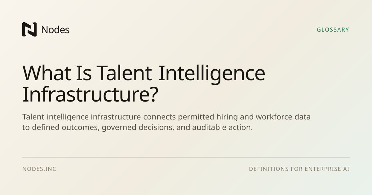 What Is Talent Intelligence Infrastructure? · Nodes